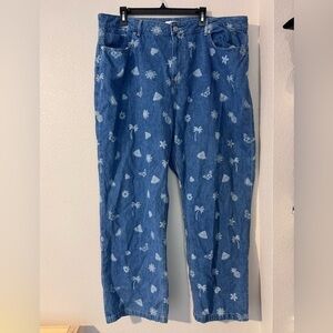 Forever 21 plus jeans 90's fit baggy summer print size 18